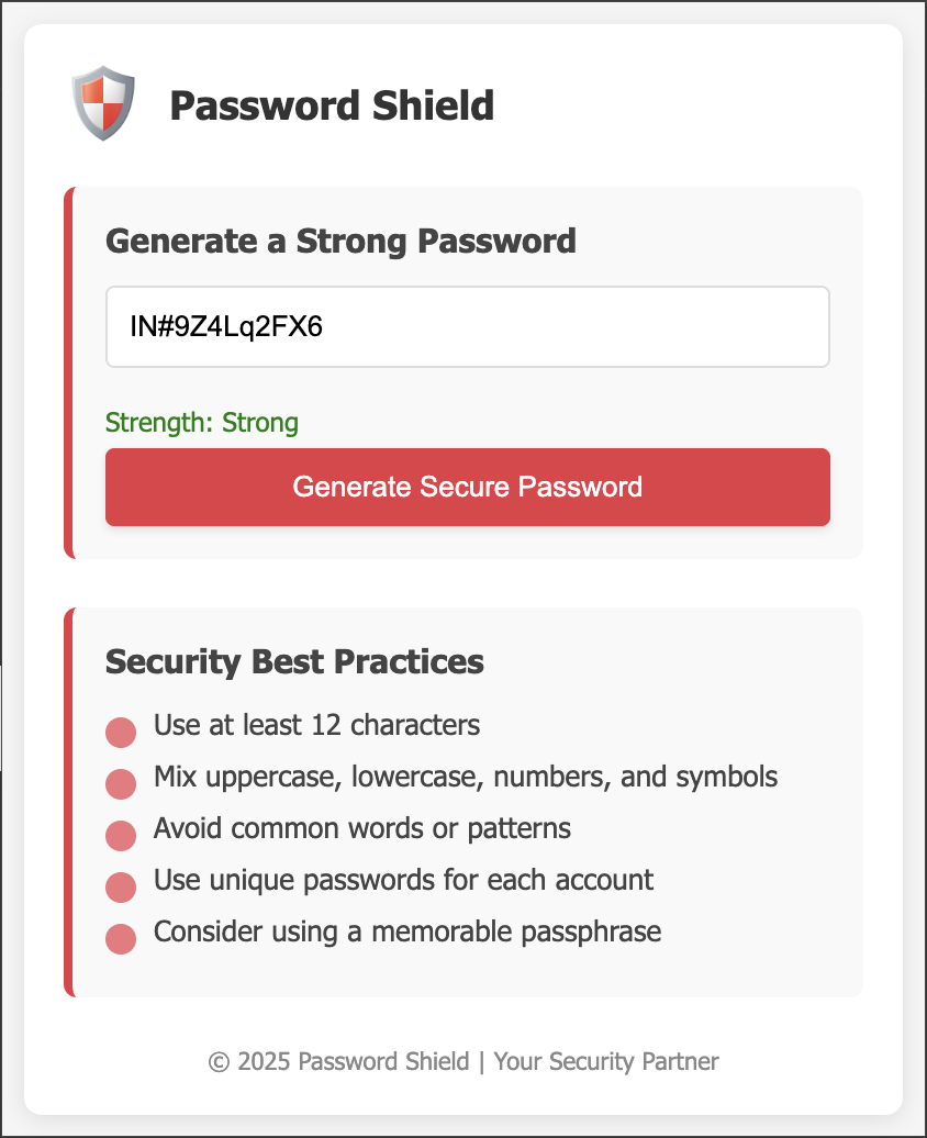 Password shield extension